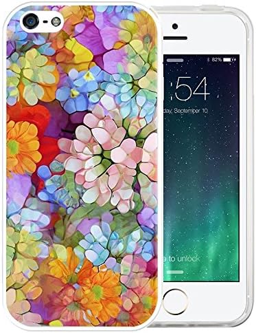 iPhone SE Case, LAACO Beautiful Clear TPU Case Rubber Silicone Skin Cover for iPhone 5/5S/SE - HD Clear floral design