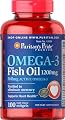 Puritan's Pride Nutritional Softgels, Omega-3 Fish Oil, 1200 mg, 100 Count