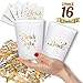 Bachelorette Party Bride and Bride Tribe Cups,16-Oz Plastic Printed Cocktail Glasses & Metallic Confetti & 5 Bonus Tattoos-Fun Supply Kit for Hen Party/Bridal Shower/Girls Night,Cold Drinks/Beverages