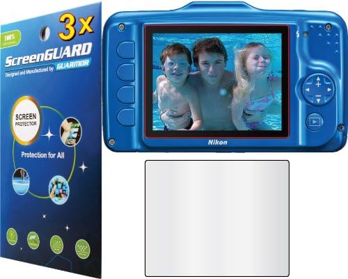 3x Nikon Coolpix S30 S31 S32 Digital Camera Premium Clear LCD Screen Protector Guard Shield Kit (NO CUTTING, GUARMOR Brand)
