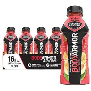 Amazon.com : Bodyarmor Sports Drink Sports Beverage, Strawberry Banana,  Natural Flavors With Vitamins, Potassium-Packed Electrolytes, No  Preservatives, Perfect For Athletes, 16 Fl Oz (Pack Of 12) : Energy Drinks  : Everything Else