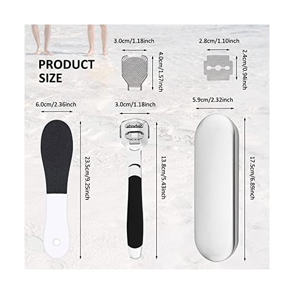 Foot-Scraper-Kit-Double-Sided-Foot-File-Hard-Skin-Callus-Remover-Feet-Care-Stainless-Steel-Pedicure-Tool-with-Case-Foot-File-Heads-10-Replacement-Blade-for-Dry-Callus-Dead-Cracked-Skin Foot Scraper Kit + Double-Sided Foot File, Hard Skin Callus Remover Feet Care, Stainless Steel Pedicure Tool with Case…