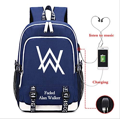 Backpack Luminous School Bags,School Rucksack Unisex Laptop Backpack for Kids/Students/Adults,with USB Charging Port (D)