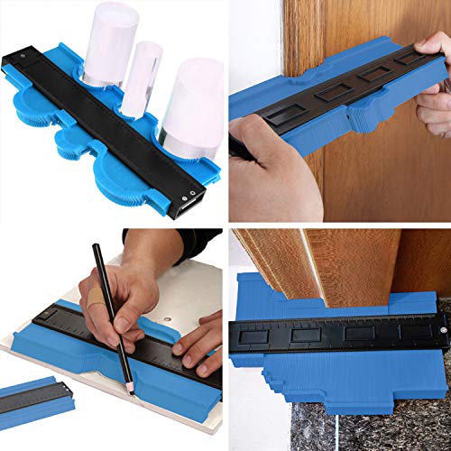 Aaaspark 2 Pack Wider Contour Gauge Shape Duplicator(5 Inch 10 Inch) Template Tool with Precisely Copies Irregular and Awkward Shapes - Precise Measurement Tiling Laminate Wood Marking DIY Tool(Blue) - Thumbnail 3
