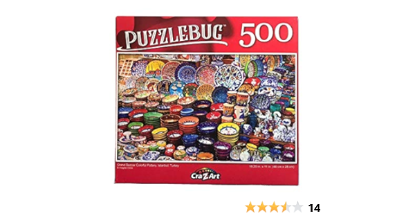 Amazon Com Puzzlebug Crazart Jigsaw Puzzles For Adults Kids 500 Piece Advanced Jigsaw Puzzle 18 25 In X 11 In Grand Bazzar Colorful Pottery Istanbul Turkey Toys Games