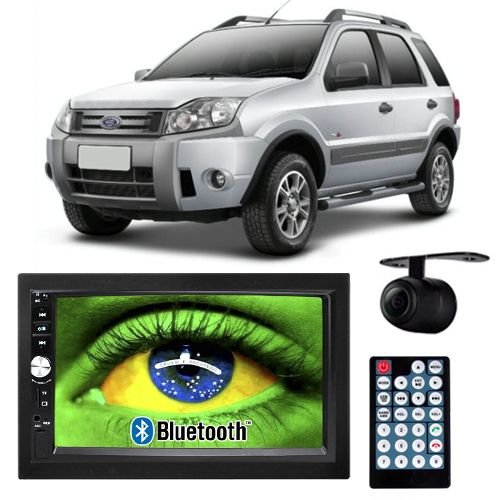 Central Multimídia Mp5 Ecosport 05 à 12 D720BT Moldura 2 Din Bluetooth Câmera Ré