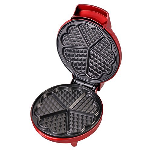 Click Here to See More Images Kalorik Kitchen Things Red Metallic Heart Shape Waffle Maker