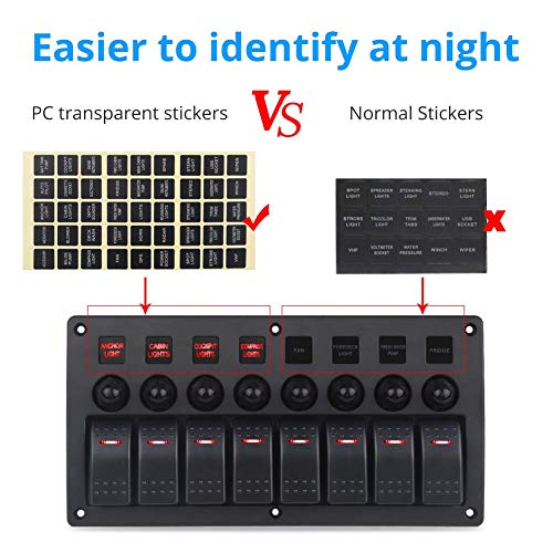 image for WATERWICH DIY Transparent Stickers Marine Boat Car Toggle Rocker Switc