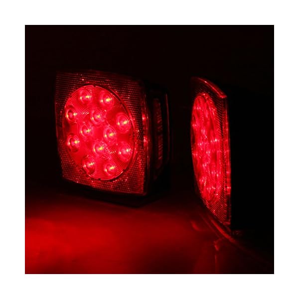 Amarine-made-Boat-Marine-Pair-LED-Square-Light-Kit-Trailer-Under-80-Tail-Stop-Brake