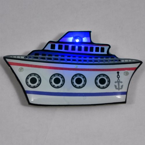 Cruise Ship Flashing LED Light Up Body Light Pins (Set of 5)
