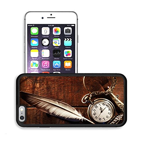 Luxlady Premium Apple iPhone 6 Plus iPhone 6S Plus Aluminum Backplate Bumper Snap Case IMAGE 26565298 Vintage magnifying glass near watch and feather on nice old wooden