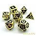 Bescon Super Shiny Deluxe Golden and Enamel Solid Metal Polyhedral Dice Set of 7 Gold Metallic RPG Role Playing Game Dice 7pcs set D4-D20