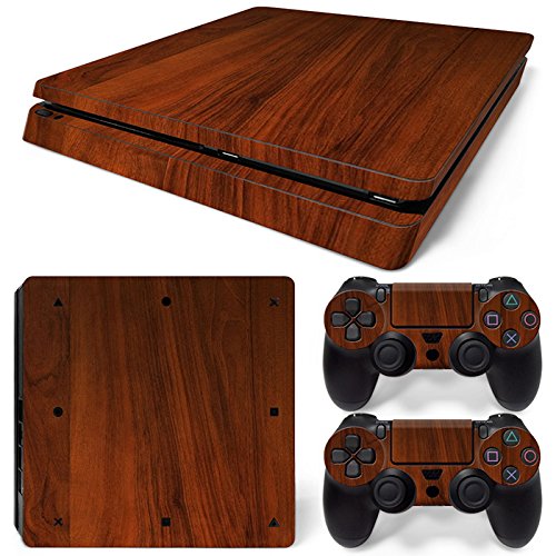 MODFREAKZâ„¢ Console and Controller Vinyl Skin Set - Dark Finished Wood for PS4 Slim