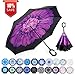 ZOMAKE Inverted Umbrella, Double Layer Reverse Umbrella Large Upside Down Umbrella with UV Protection, Windproof Inside Out Umbrella for Women with C-Shaped Handle
