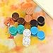 Longbeauty 6 Pairs Fake Ear Gauge-Ear Plug-Ear Stud Earring Organic Wood Stone Set 8MM