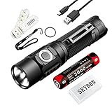 Klarus G10 1800 Lumens CREE XPH35 HD E4 LED 18650 Tactical USB Rechargeable Flashlight with 3600mAh Battery,SKYBEN Battery Case and USB Light