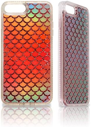 Cstorm iPhone 8 Plus Protective Case Floating Liquid Dynamic Bling Shine Glitter Sparkle Quicksand iPhone 7 Plus Transparent Clear Hard Cover Adorable Moving Peacock