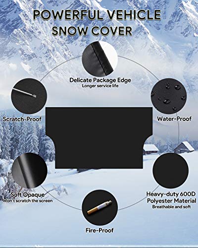 Car Windshield Snow Cover, ONE PIX Ice Removal Wiper Protector Covers with Magnetic, Large Windshield Winter Cover Fits Most Cars and SUV