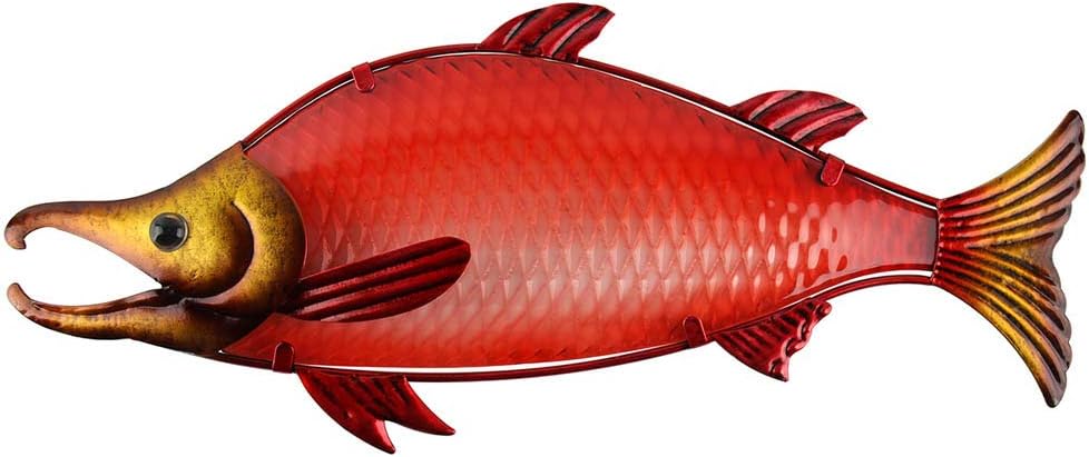 Liffy Metal Trout Wall Art Outdoor Fish Decor Hanging Glass Garden Decorations For Bathroom Pool Or Patio Home Kitchen Cjp Org In