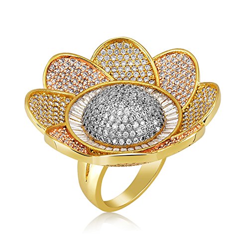 Three Toned Meshed Floral Ring | Rings for Women Ring for Girlfriend
