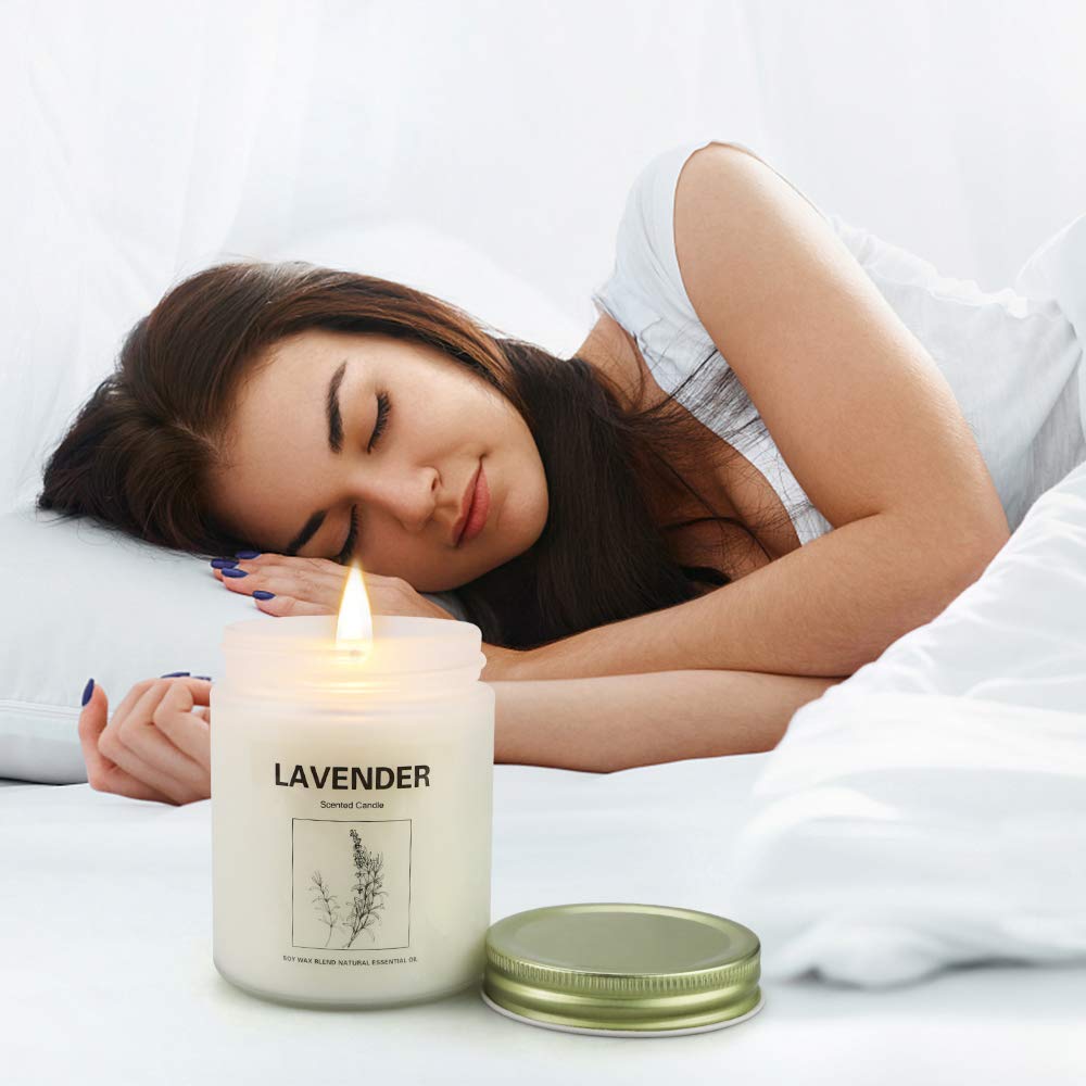 Lavender Candles for Women, Scented Candles Made with Soy Wax, 10 Ounce, 50 Hours Burn Time, Long Lasting Scented - Lavender: Home Improvement