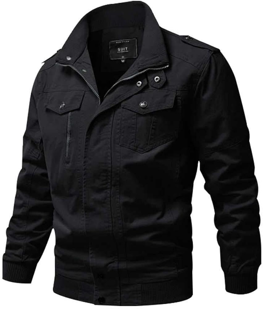 WEEN CHARM Men's Military Jackets Lightweight Casual Windbreaker Spring Cotton Bomber Jacket Outwear at  Men’s Clothing store