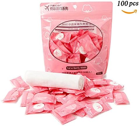 Windly 100 Pcs Compressed Coin Tissue Disposable Magic Towel Portable for Travel - Just Add Water