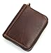 Edmen Thin Soft Leather Accordion Style Genuine Leather RFID Secured Card Case Wallet with Zipper