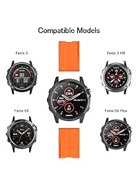 NotoCity   Correa de repuesto para Garmin Fenix 5X Plus (silicona), compatible con Garmin Fenix 5X Fenix 5X Plus Fenix 3 Fenix 3 HR