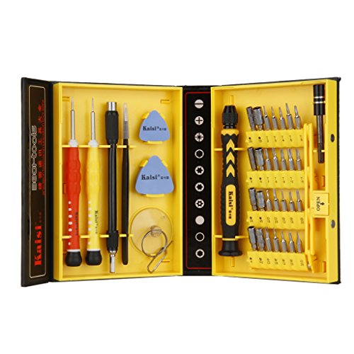 Click Here to See More Images FLOUREON Repair Replacement M2.5-5.5 Inner Hexagon Sleeve T2-15 Torx Screwdriver Etc Tool Kit Set For Cell Phones Computers Laptops MacBook Hars Drives Etc-Shipped From US (38 in 1 Kit)