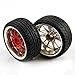 SkyQ 1/10 Scale On Road Car RC Wheels and Tires Tyre for HSP HPI HIMOTO Red Plated Pack of 4