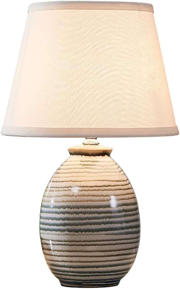 Home Experience- American Retro Table Lamp Ceramic E27 Lighting Antique Decoration (Color : White-S)