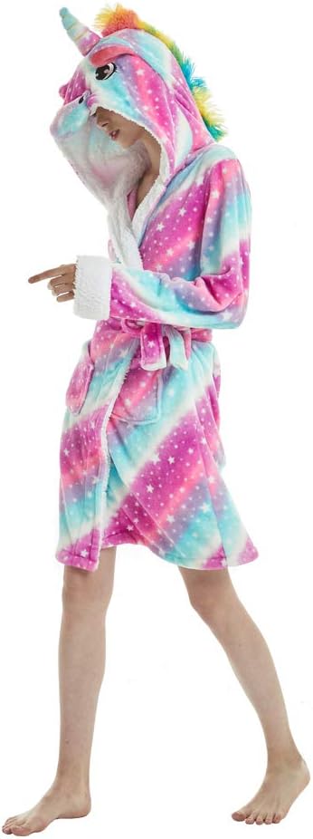 Hooded Bathrobe, Unicorn Bathrobe Onesie Adult Animal Pyjamas Cartoon Nightdress Soft Sleepwear Robe Halloween Christmas ,Starry Sky, L