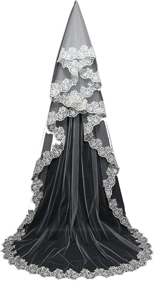 OD'lover Wedding Dress Accessory Floral Lace Single Layer SeeThrough Bridal Veil Bridal Veils