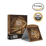 Premium Pantry Moth Traps with Pheromone Attractant - Safe, Non-toxic, Insecticide & Odor Free - 6 Traps (Brown) - Eco Home USA