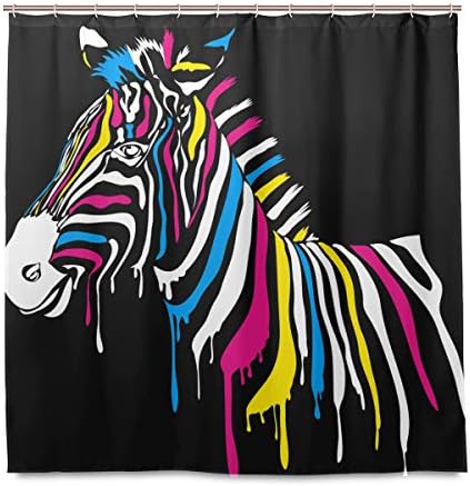 vinlin Animal Zebra Print Waterproof Bathroom Accessories Shower Curtain Bath Curtain 72X72 Inch