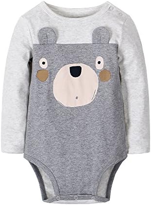 Newborn Baby Boys Girls Long Sleeve Bodysuit Bear Jumpsuit Playsuit Outfits 100% Cotton Baby Sleep Suit Unisex Baby Gifts for infants and babies Newborn Baby Outfit Baby Nursery– Kiddy Bird