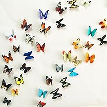Jaamso Royals 'Red & Black 3D Butterflies' Wall Sticker (Combo Pack of 24 Butterfly)