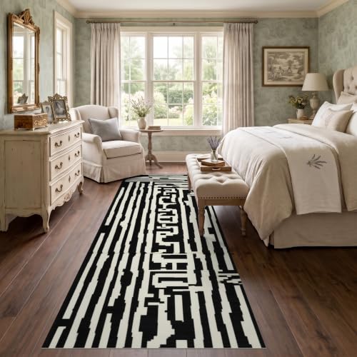 ODIKA 2.5x10 Black Abstract Zebra Stripe Modern Design Ultra Soft Runner Rug at Amazon