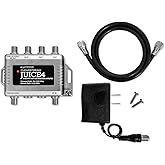 Antennas Direct ClearStream JUICE4 Distribution Amplifier, Output to 4 Televisions, CATV Systems, 4K 8K Ready – w/Power Suppl