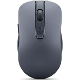 Lenovo Bluetooth Silent Mouse (WL300) - 5 Button Computer Mouse with Silent Left &amp; Right Click &ndash; Sculpted Grip, Microsoft Swift Pair, Up to 1600 DPI (Grey)