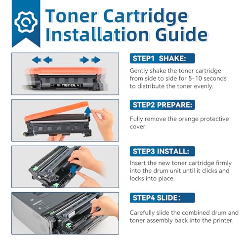 PINALL TN2510XL TN-2510XL Toner Compatible for Brother HL-L2400DW HL-L2400DWE DCP-L2620DW DCP-L2627DWE MFC-L2800DW MFC-L2827DW MFC-L2835DW MFC-L2860DWE Toner 2510 TN2510XL (with Chip, 2er-Pack)
