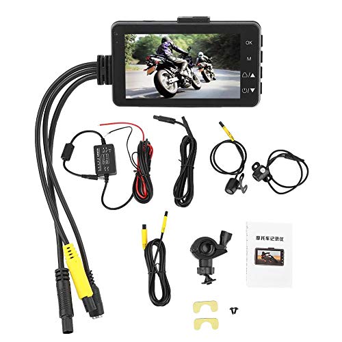 Motorcycle Camera Recorder 3 Inch LCD Screen 720P Front and 480P Rear IP65 ABS Data Recorder for Riding