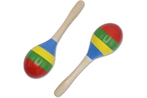 Cheerock Wooden Maracas Set, Latin Salsa Rumba Shakers, Hand Percussion Rattles for Rhythm and Music Making, Ideal for Bands, Ensembles, Classrooms and Parties, Pack of 2