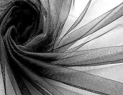 Novato Textiles Premium Dress Net Fabric Mesh Bridal Dress Fabric Nylon Material pre Cut Fabric (Black, 5 Meter)