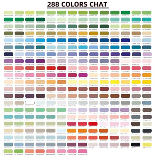 288 Colors Acrylic Paint Markers, Soft Brush Tip Acrylic Paint Pens, Waterproof Coloring Art Markers for Wood, Metal, Ceramic, Fabric, Stone, Egg, Rock Painting and DIY Art Crafting