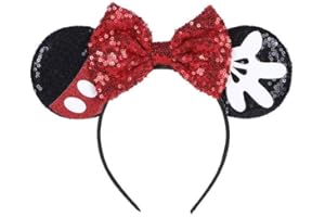 GAIGISFUR Miki and Mini Ears Headbands, Sequin Ears for All, Shiny Bow Hairbands - Perfect for Cosplay, Parties & Accessories