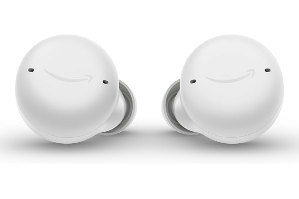 Amazon Echo Buds with Active Noise Cancellation (newest model), Wired charging case, Glacier White