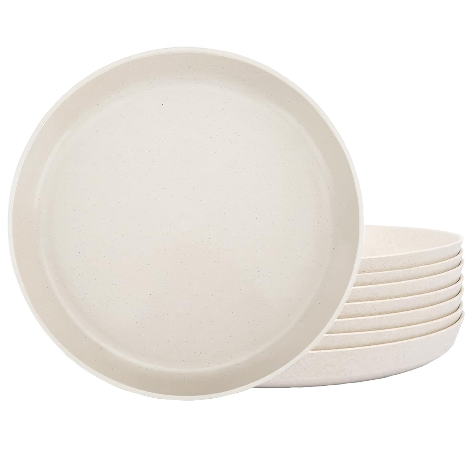 Photo 1 of 10 Inch Plastic Dinner Plates Set of 8, Microwave Safe Wheat Straw Plates, Unbreakable Reusable Plates for Kitchen & Restaurants, Non-Toxic Dishwasher Safe Tableware?Non Ceramic?