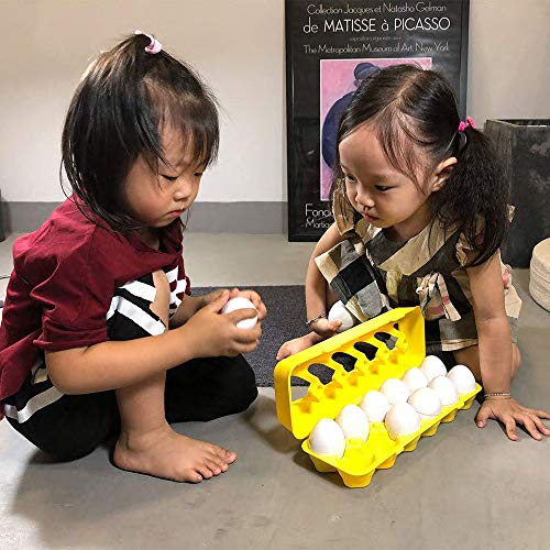 JUNBESTN Easter Matching Eggs Connect Eggs Parlour Games Toys Gifts for 1 2 3 Years Old Kids Toddler Baby Girls Boys Shape Color